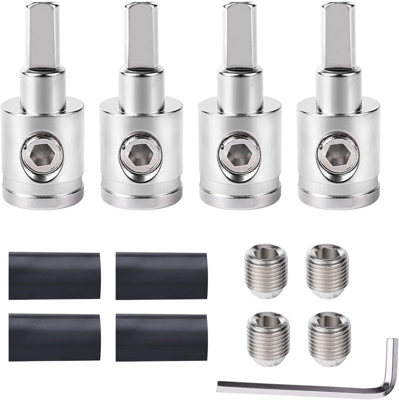 Tottist 4PCS Heavy-Duty Car Stereo Audio Wire Reducer - 0 Gauge to 4 Gauge for Amp Input, AWG Pin Power & Ground Connection - Image 1